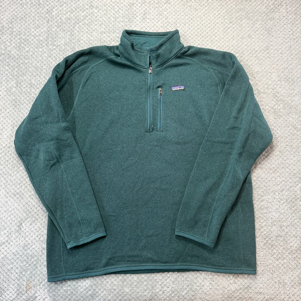PATAGONIA Forest Green Quarterzip Sherpa Lined Fleece Pullover Mens XXL